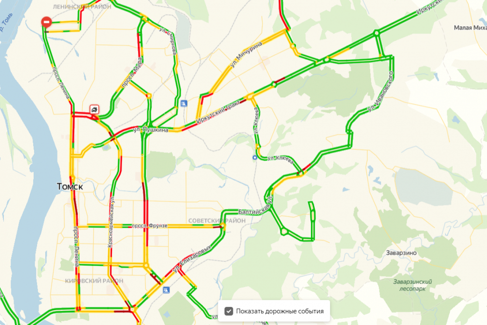 Карта пробок в томске