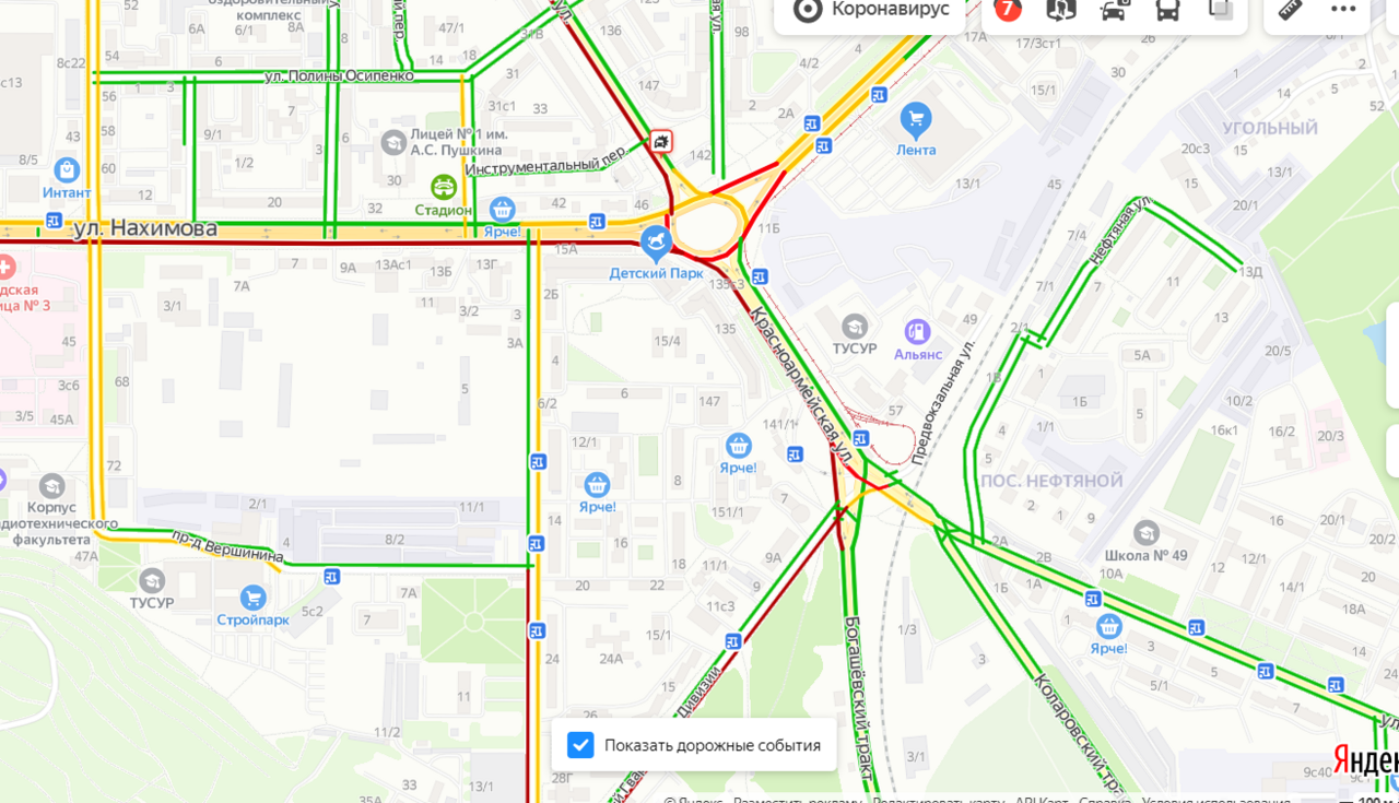 Схема движения 9 мая томск