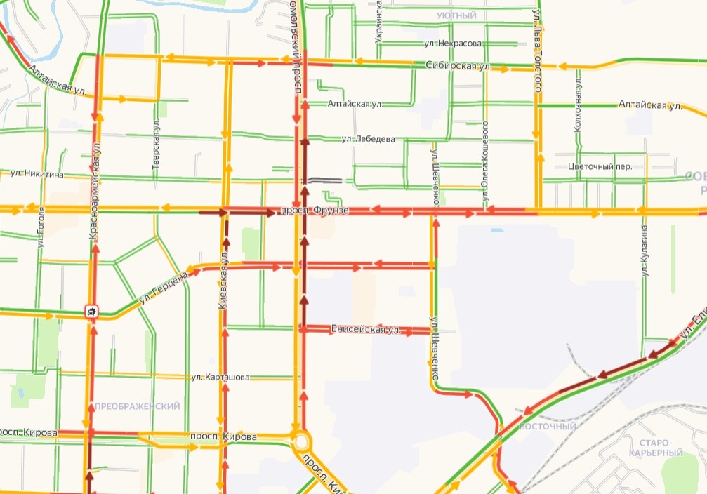 Пробки курск. Пробки в Томске. Яндекс пробки Томск. Карта пробок Томск. Пробки Томск Пушкина.