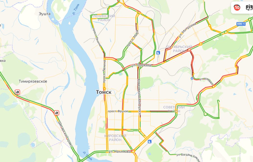 Карта пробок томск