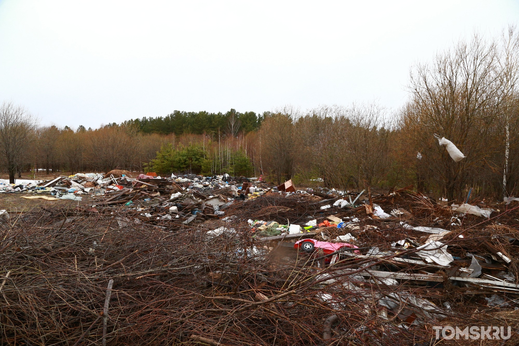 В Томском районе обнаружили свалку из старой мебели и строительного мусора