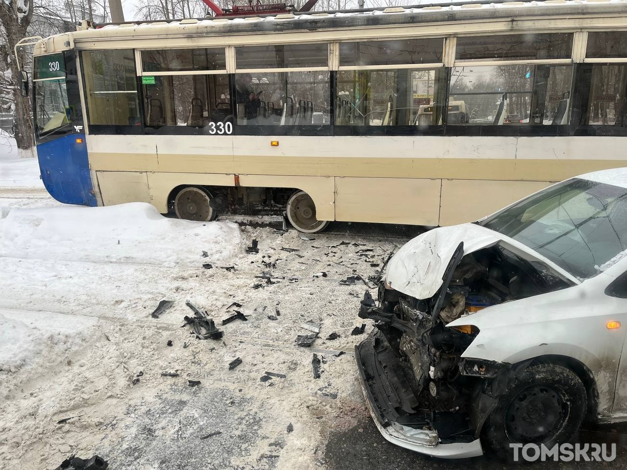 Томичка пострадала в ДТП с трамваем на Кирова